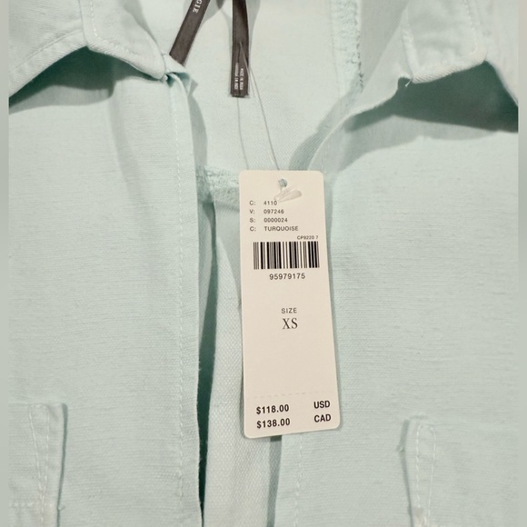 By Anthropologie Collared Patch Pocket Utility Popover Top - XS - NWT - Picture 7 of 14